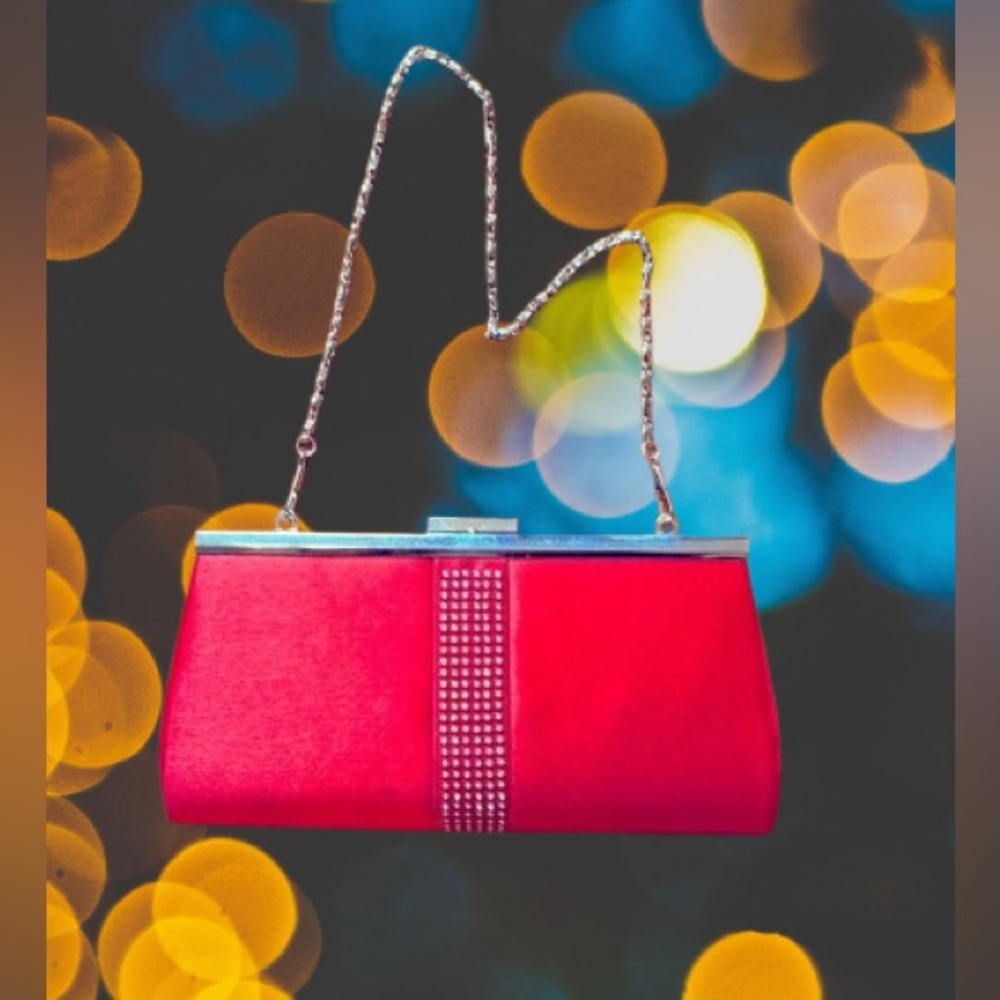 Vintage Clutch [red satin studs]